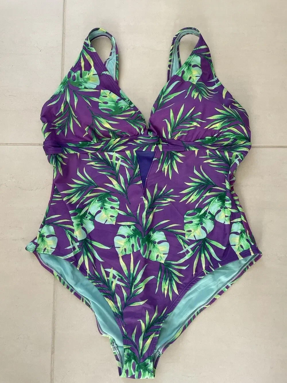 Adore Me Swim One Piece Swimsuit Nayla Palm Leaf Print Swimwear Summer